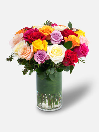 24-Assorted-Roses-With-Vase