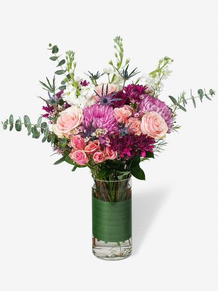Breezy Blossoms - Pink, Purple & Blue Mixed Bouquet | Send Smiles